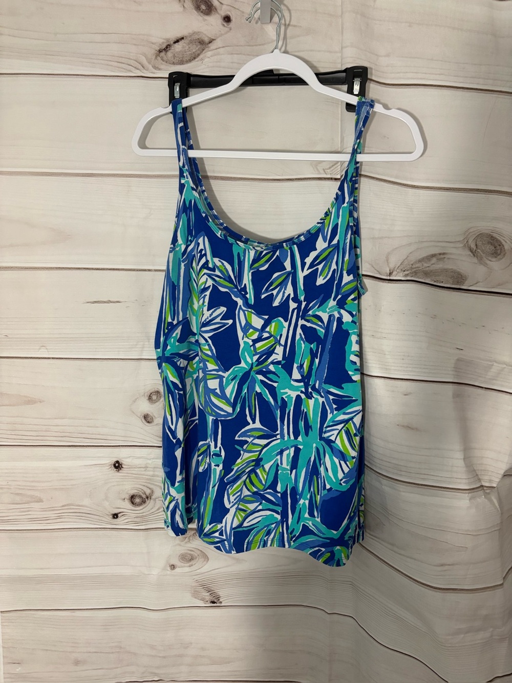 Lilly Pulitzer Blue Green Tropical Print Camisole